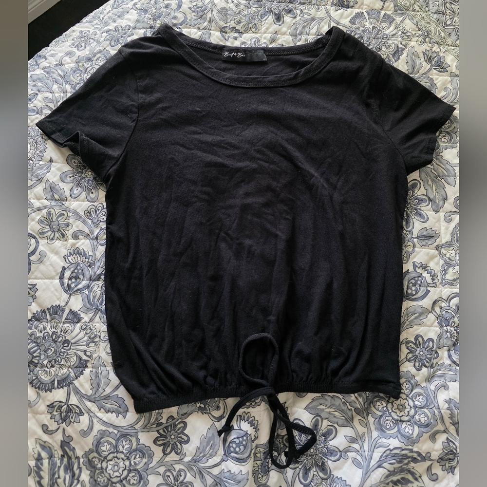 Cinched Cropped Short Sleeve T-Shirt